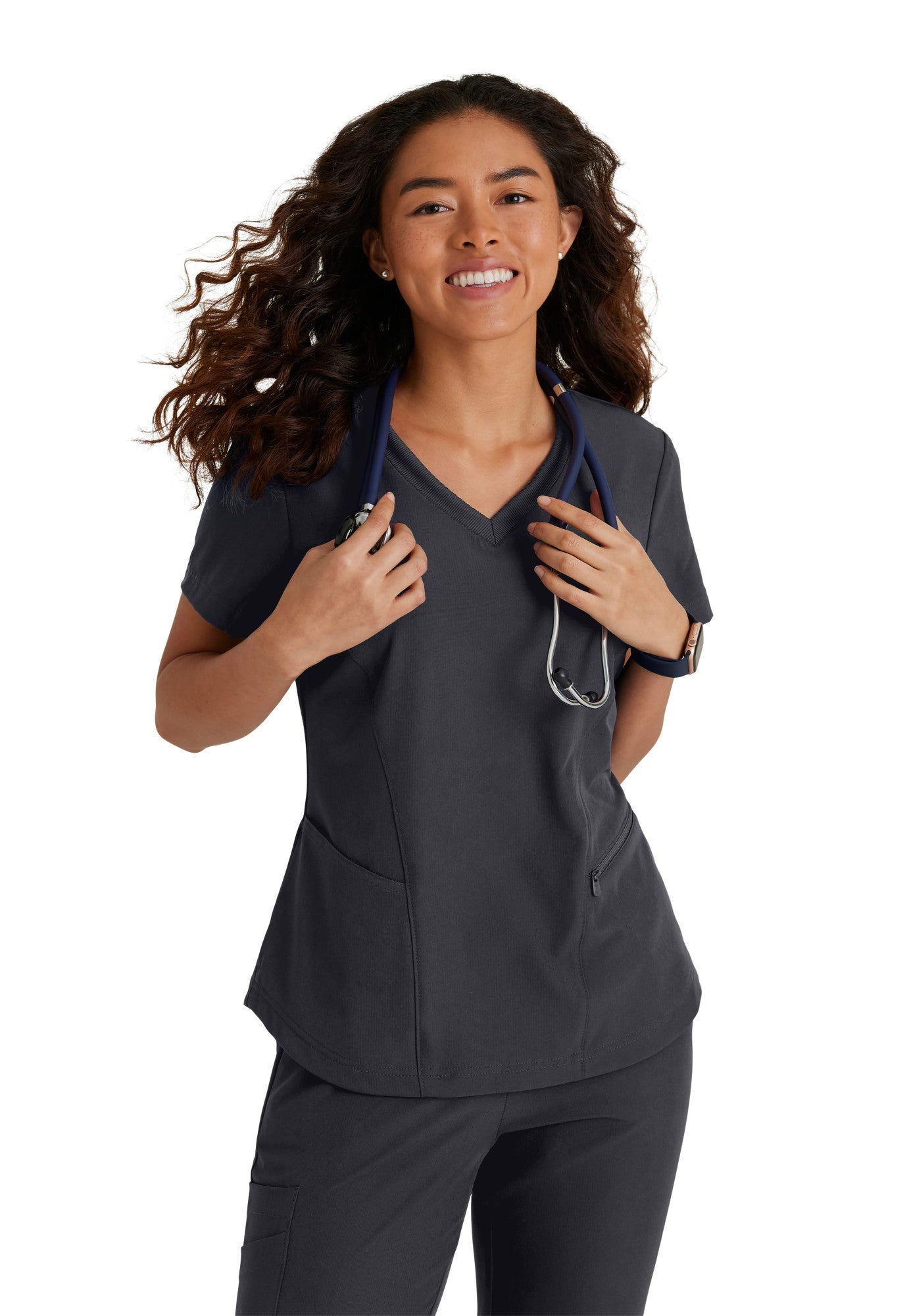 Electra Top - Pewter - Jen's Scrubs